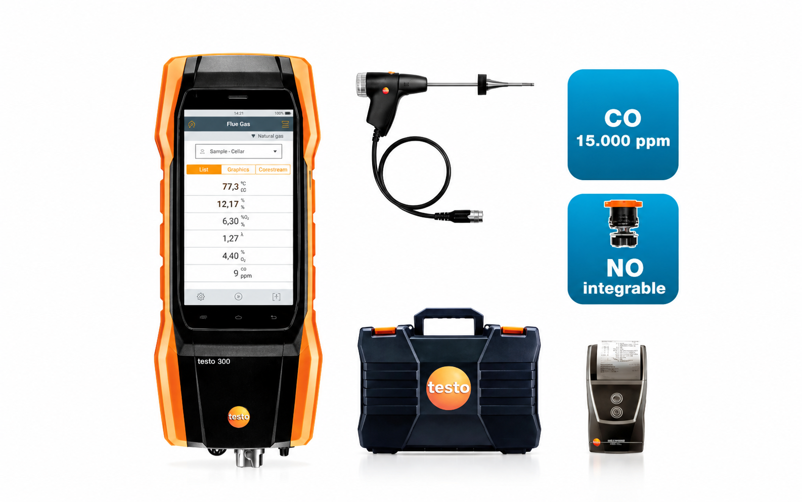 Testo 300 Baca Gazı Analiz Cihazı 0564 3004 81